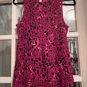 Lululemon Pink and Black Scoop Neck Sleeveless Tank Top